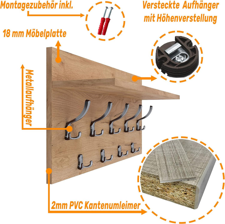 AKKE 40x80 | VERTI Garderobenpaneel Wandgarderobe Garderobe Wandpaneel Kleiderstange CHROM | GOLD CR