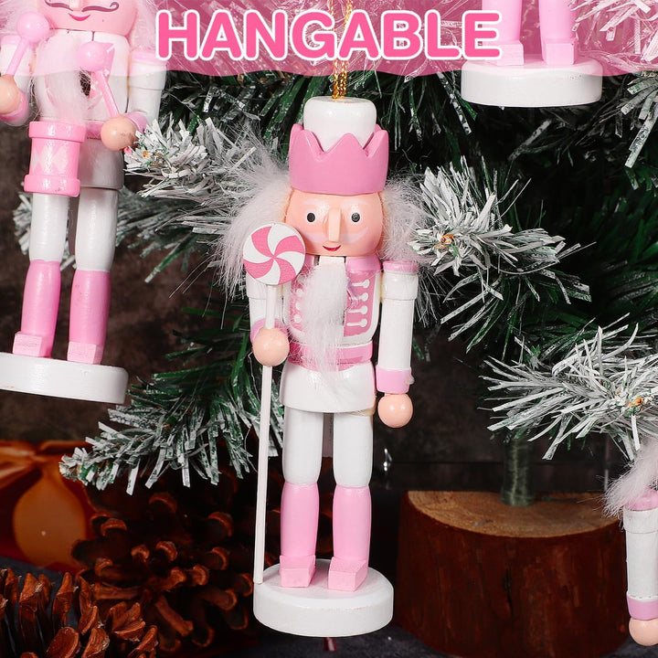 Homoyoyo 4 Stück Nussknacker Weihnachtsdekoration Weihnachts-Nussknacker-Ornament-Set 5,11 Zoll Süss