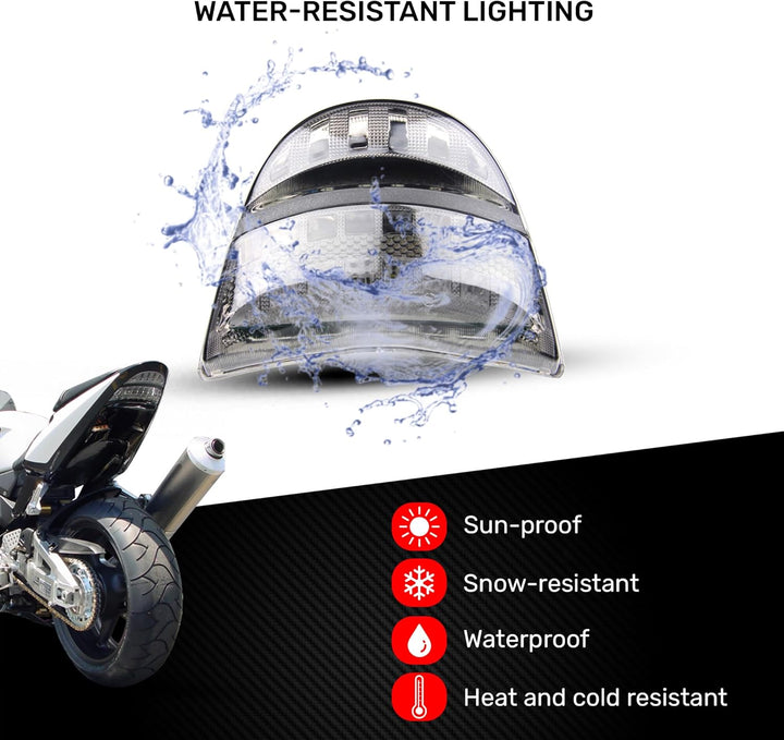 avdb-moto LED-Bremslicht mit integriertem Blinker kompatibel mit Honda Cbr 954, 900 RR 2002/2003 (kl