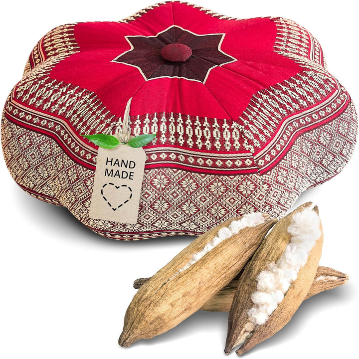 Livasia Meditationskissen Stern, Yogakissen mit Kapok, Pouf, Bodenkissen sternförmig Yoga Zen Medita