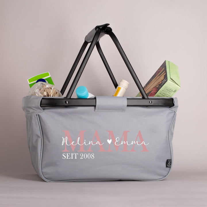 Herz & Heim® Einkaufskorb personalisiert | faltbar | modernes Design | Geschenk-Idee für Jedermann