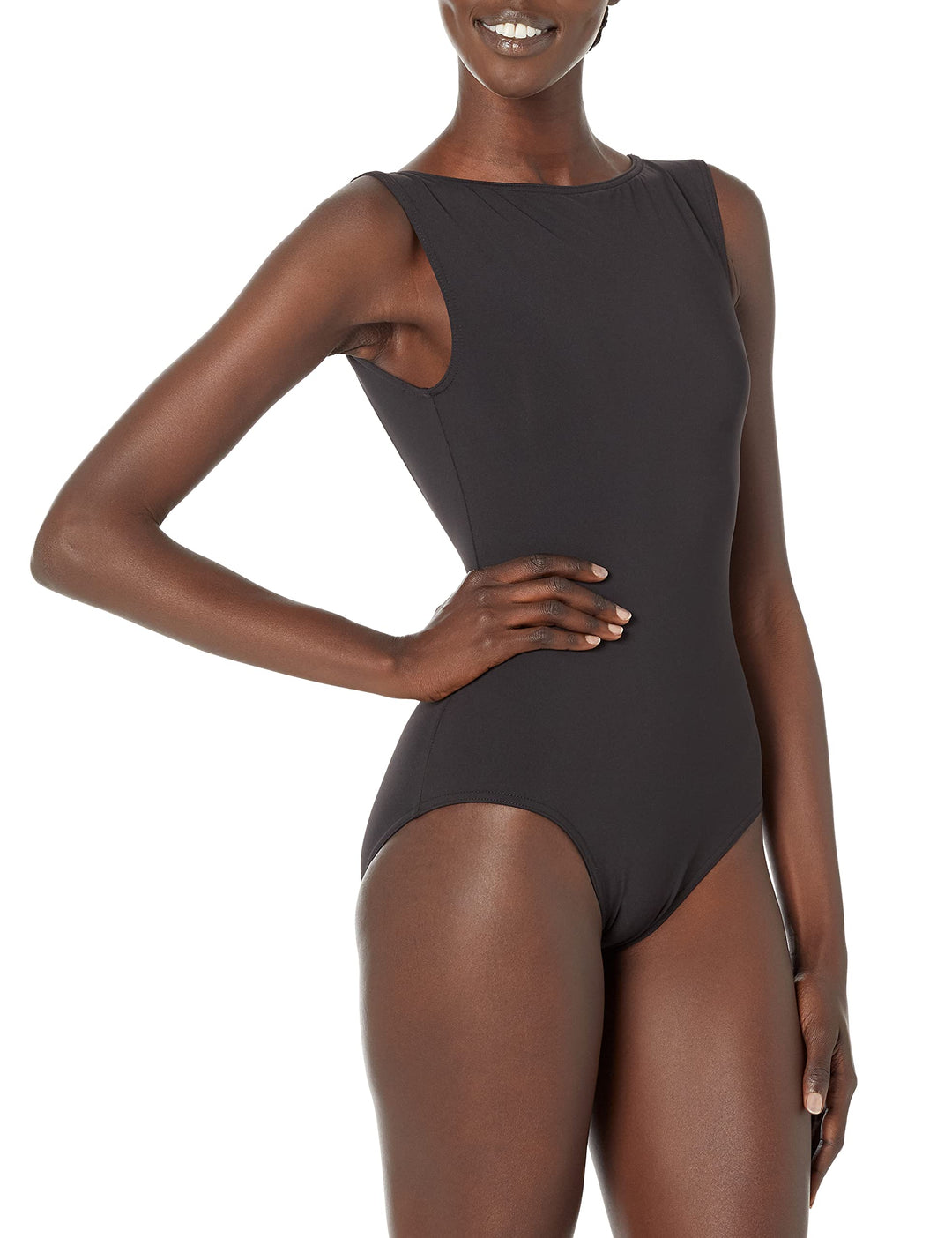 Capezio Damen Boatneck Gymnastikanzug mit U-Boot-Ausschnitt S Schwarz, S Schwarz
