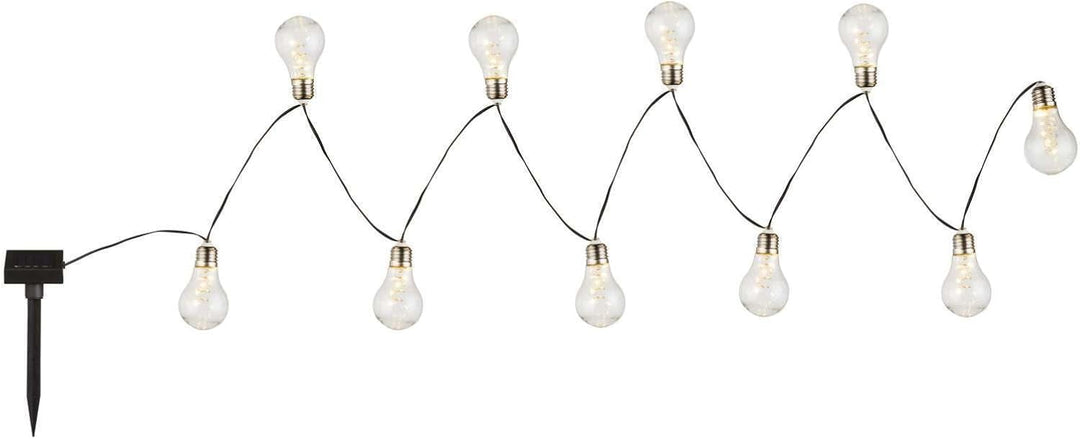 LED Solar Lichterkette Gartenparty Solarleuchte Solarlampe 10 Glübirnen Weihnachtsbeleuchtung Flash-