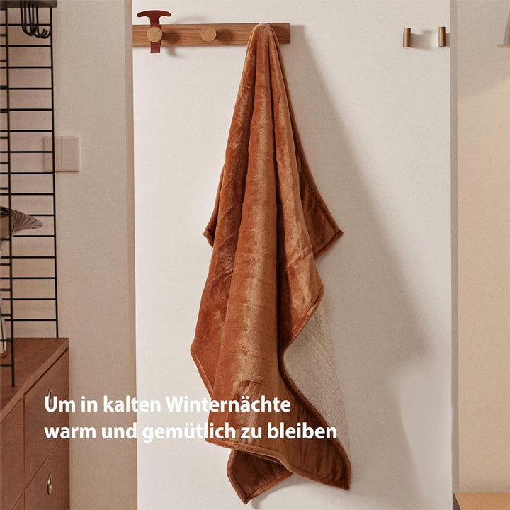 GOTCOZY Heizdecke 130x180 cm - Weicher seidiger Plüsch Wärmedecke Heizdecke 6 Heizstufen und 10 Stun