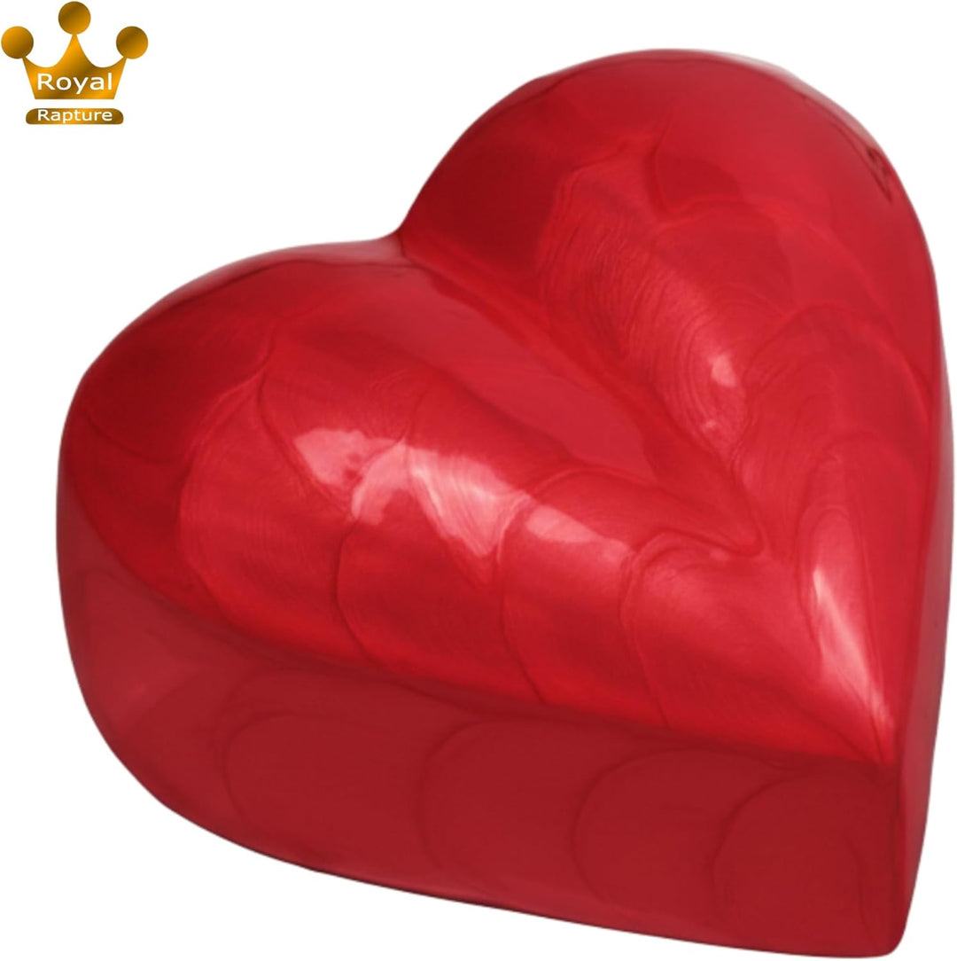 Urn for Ashes Funeral Cremation Memorial Keepsake Heart Love Urns Decorative Alloy (Red, 5") RHM01-1