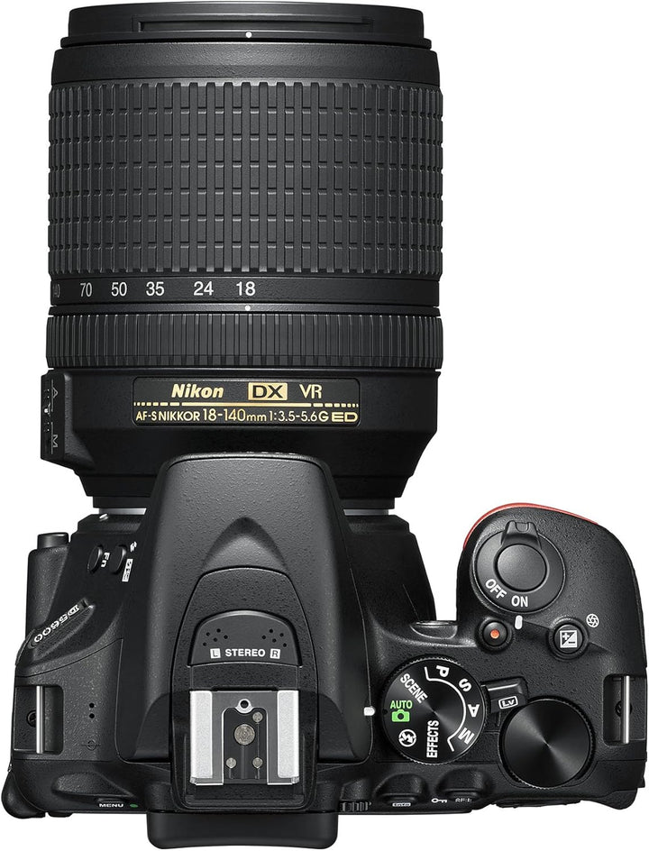 Nikon D5600 Digitale Spiegelreflexkamera, Schwarz Kit 18-140 VR Single, Kit 18-140 VR Single