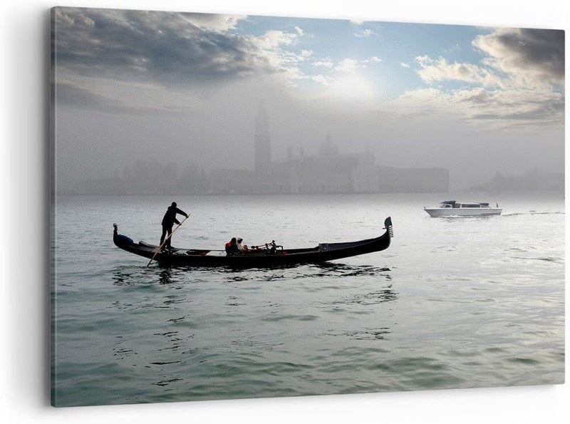 Bilder auf Leinwand 100x70cm Leinwandbild Venedig italien stadt wasser Gross Wanddeko Bild Schlafzim