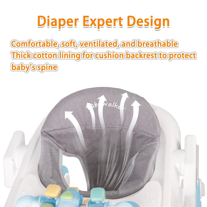 OHMG Babywalker Lauflernwagen, 5 in 1, Lauflernwagen, Wippfunktion, Babywippe mit Rollen, Licht, Mus