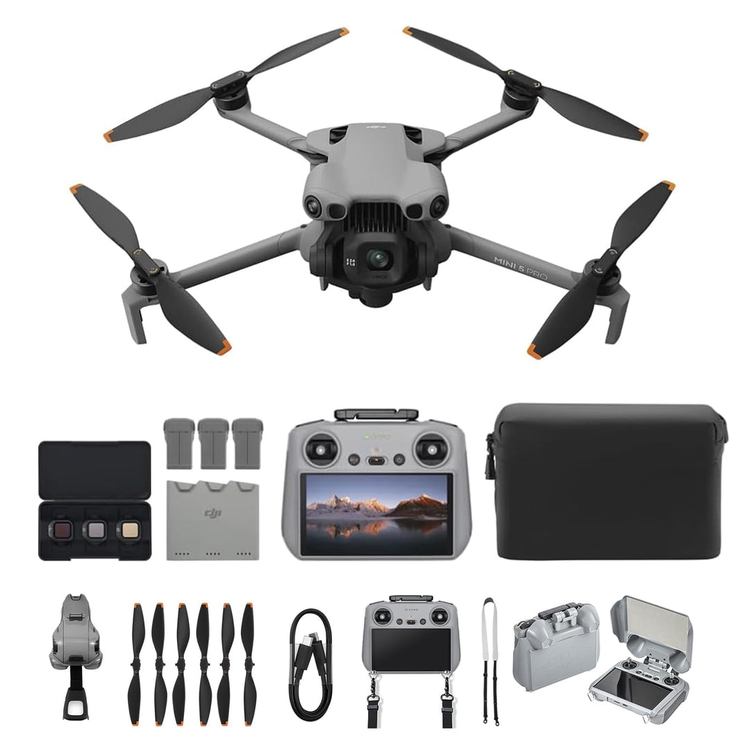 DJI Mini 5 Pro Fly More Combo Plus mit DJI RC 2 Bundle mit Kartenleser + Speicherkarte, 4K Drohne mi