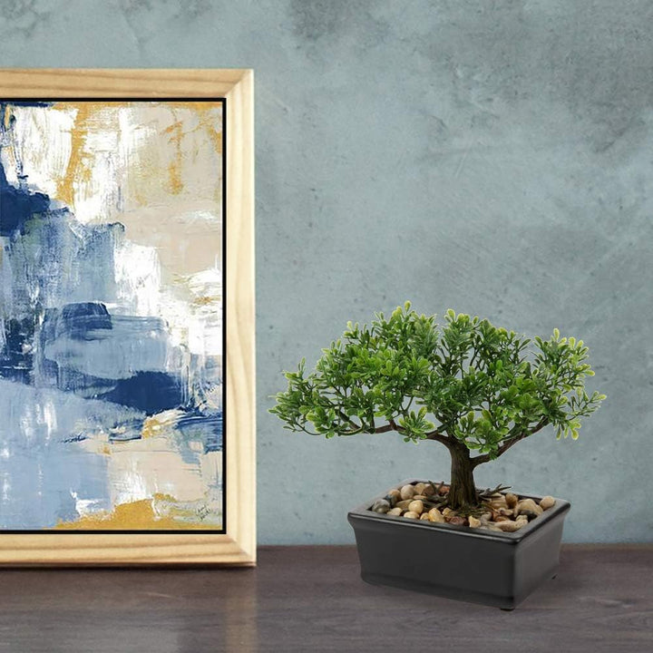 Briful Kunstbonsai Naturgetreue Künstliche Pflanze Kunstbaum Bonsai Zeder Kiefer Podocarpus Plastik