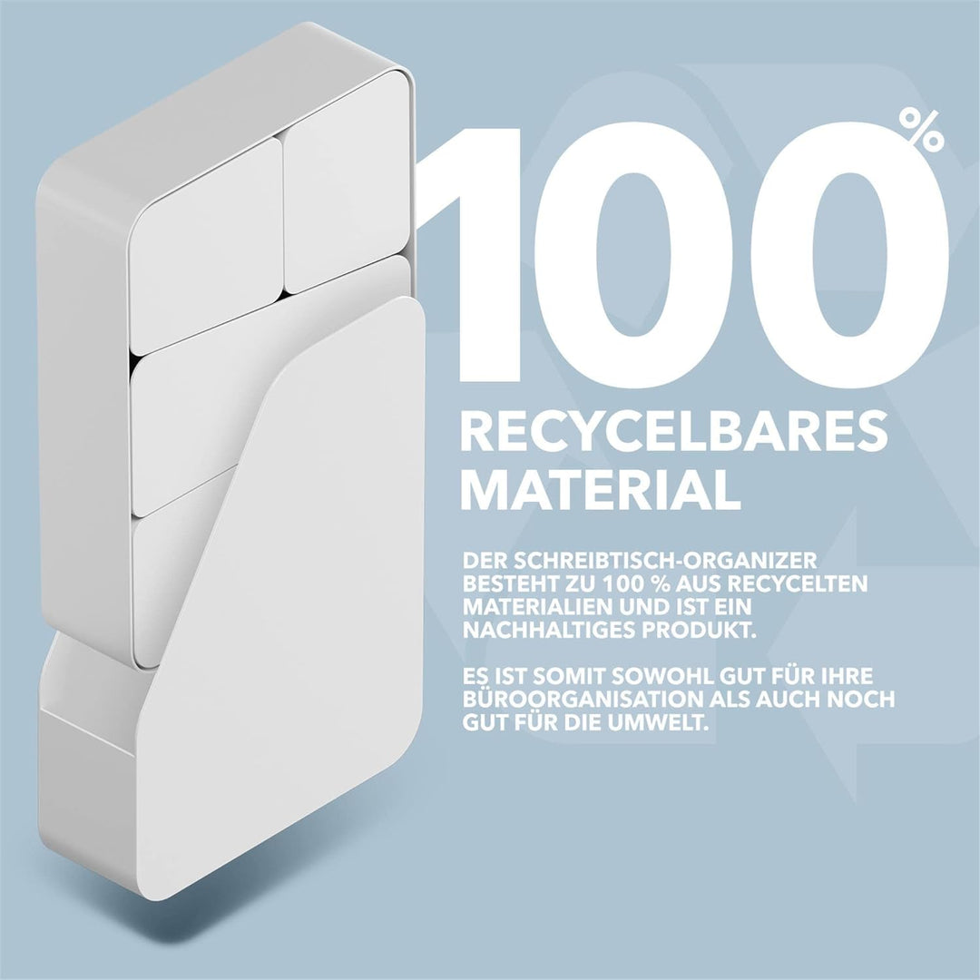Schreibtisch Organizer mit RED DOT Design Award - Premium Stiftehalter aus recyceltem Material - Bür