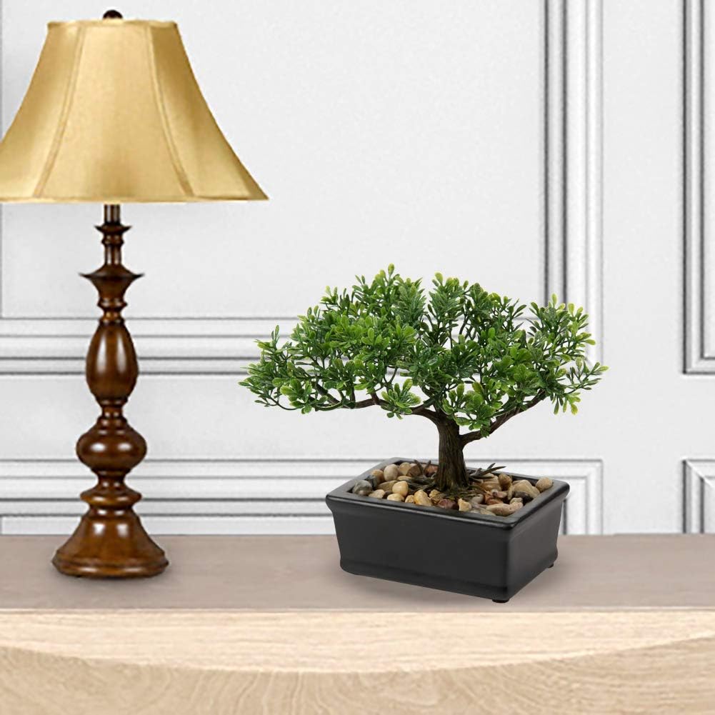 Briful Kunstbonsai Naturgetreue Künstliche Pflanze Kunstbaum Bonsai Zeder Kiefer Podocarpus Plastik