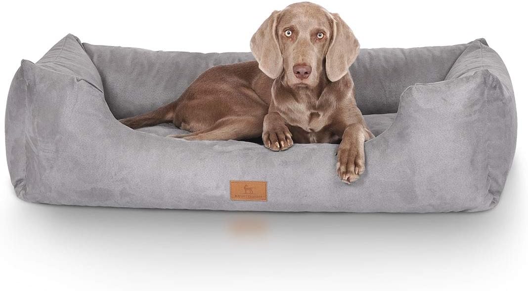 Knuffelwuff Hundebett Dreamline aus Velours XXL 120 x 85cm Grau