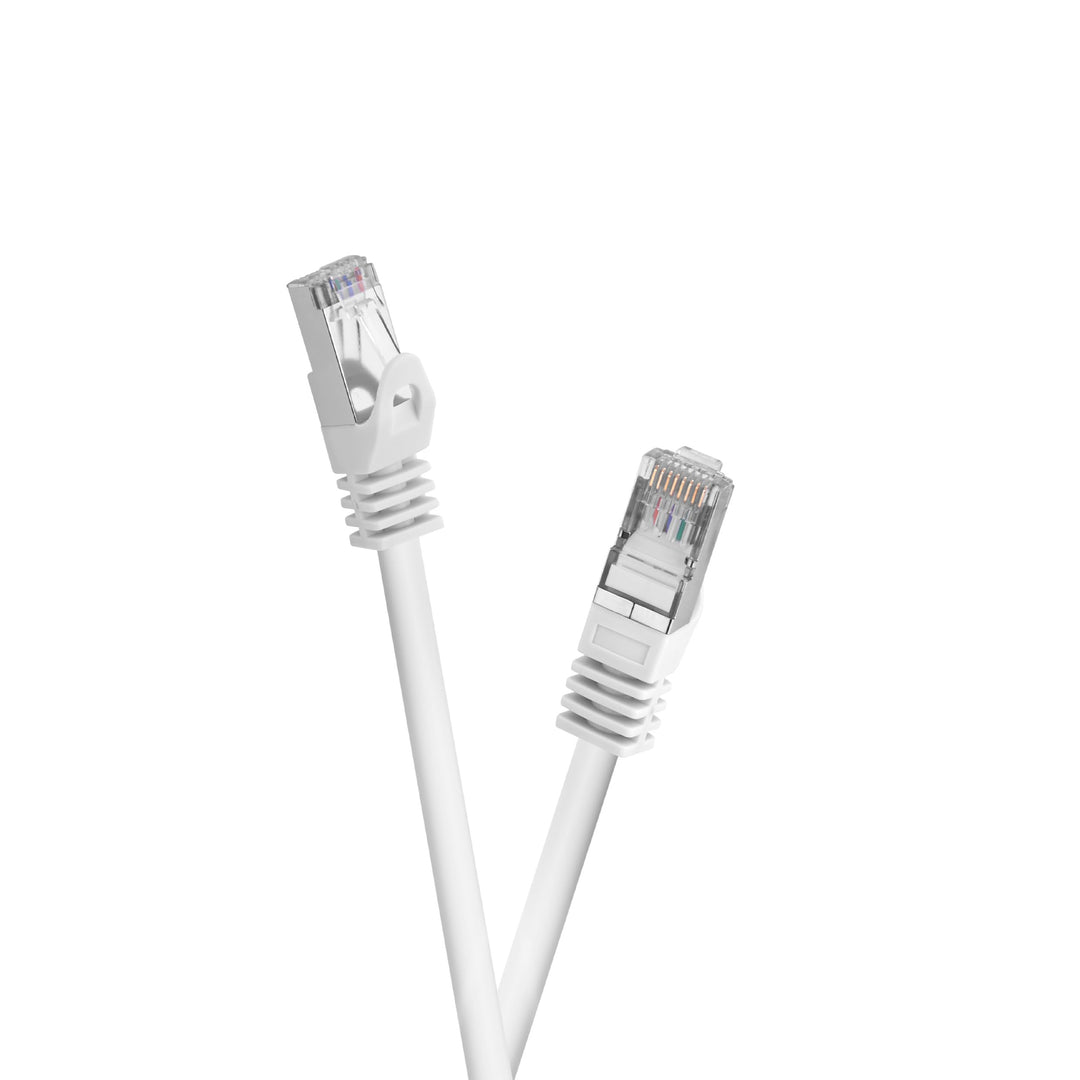celexon CAT 6A S/FTP Patchkabel | 20 m, Weiss | 10 Gbit/s | Geschirmtes RJ45-Netzwerkkabel für zuver