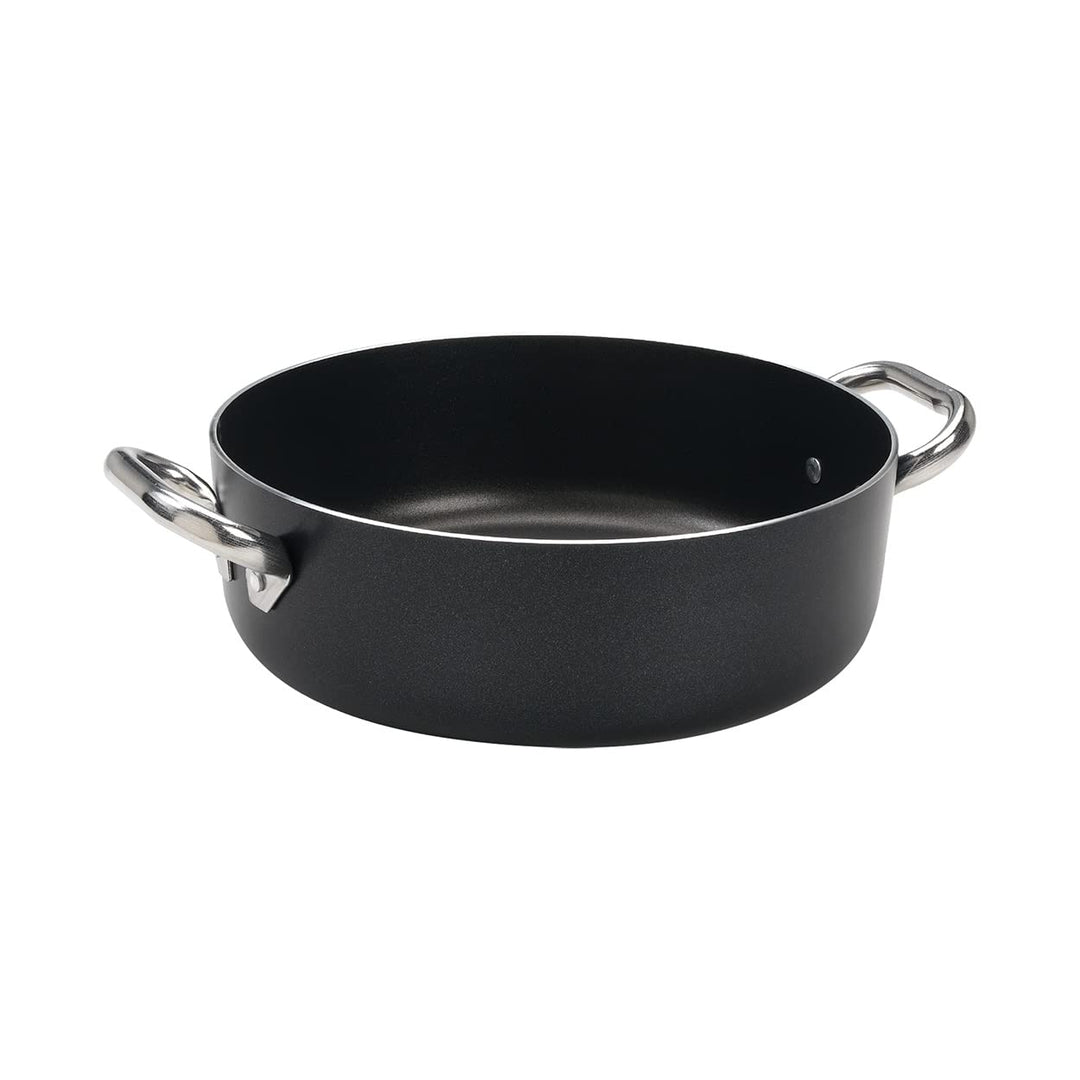 Pentole Agnelli Kasserolle ALSA106SS24 Alblack B-Crist Cm24 24 cm, 24 cm