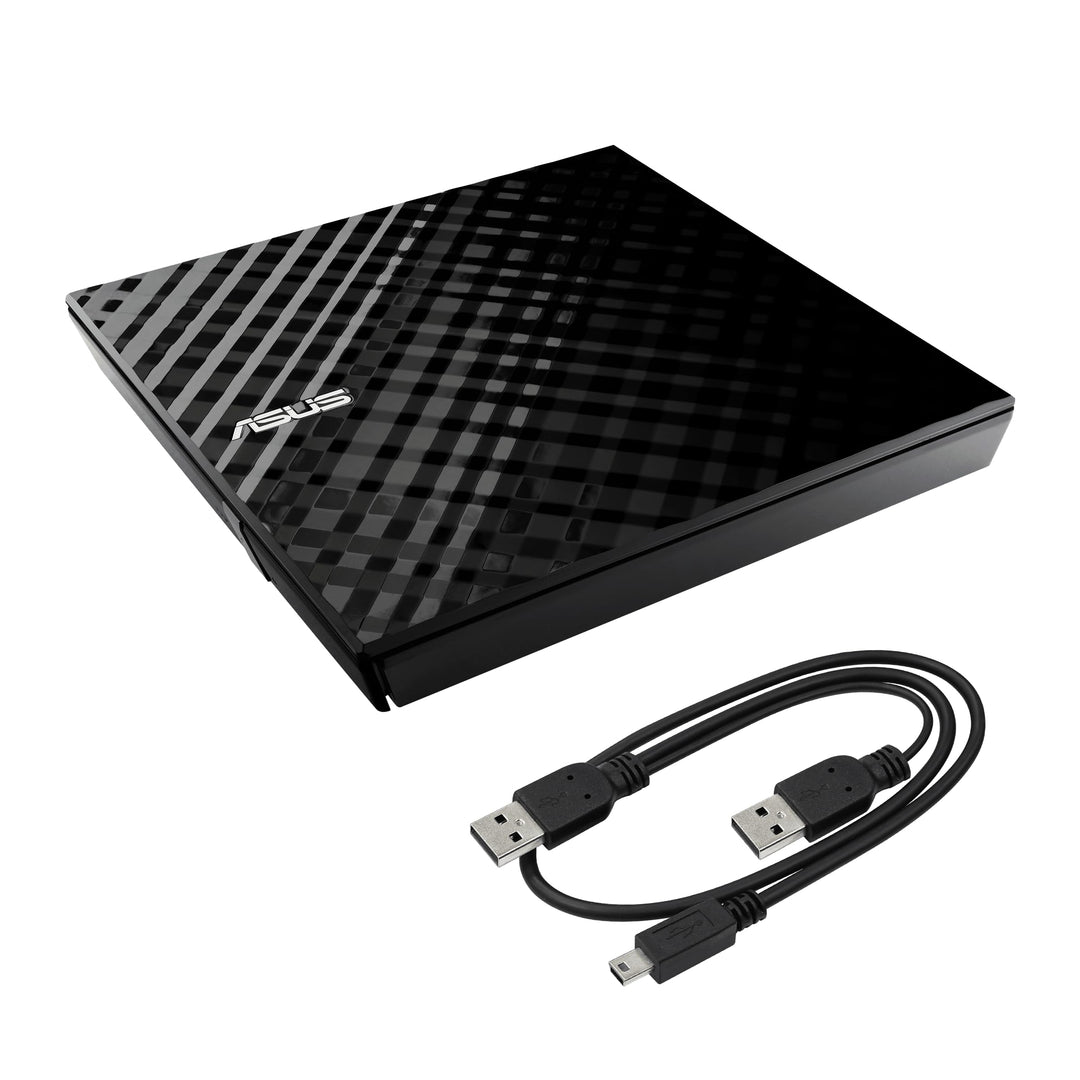 ASUS Lite SDRW-08D2S-U/BLK/G/AS Tragbares USB 2.0 Slim 8X DVD/Brenner +/- Rewriter externes Laufwerk