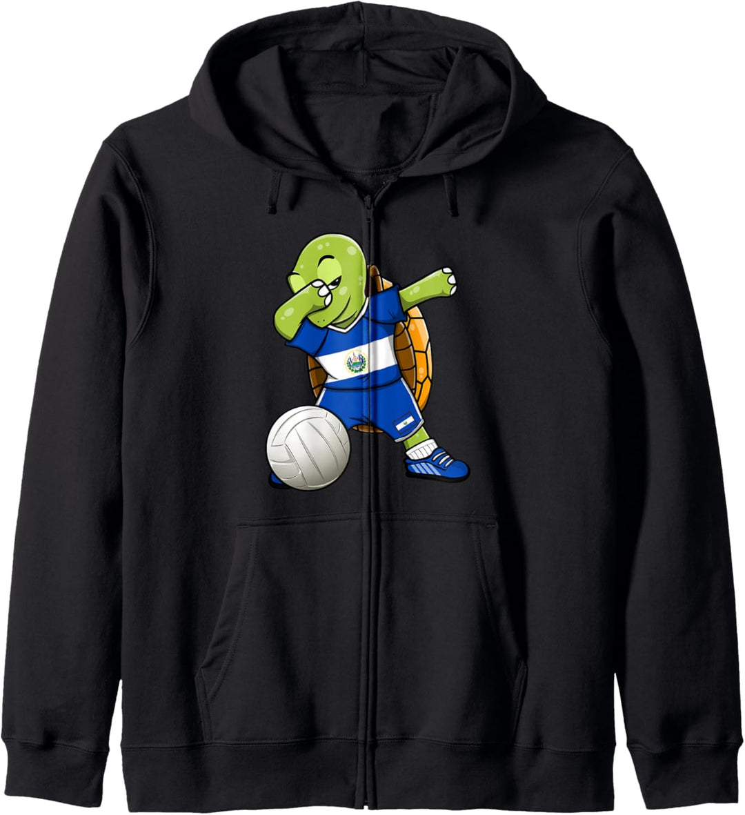 Dabbing Schildkröte El Salvador Volleyball Mannschaft Sport Kapuzenjacke