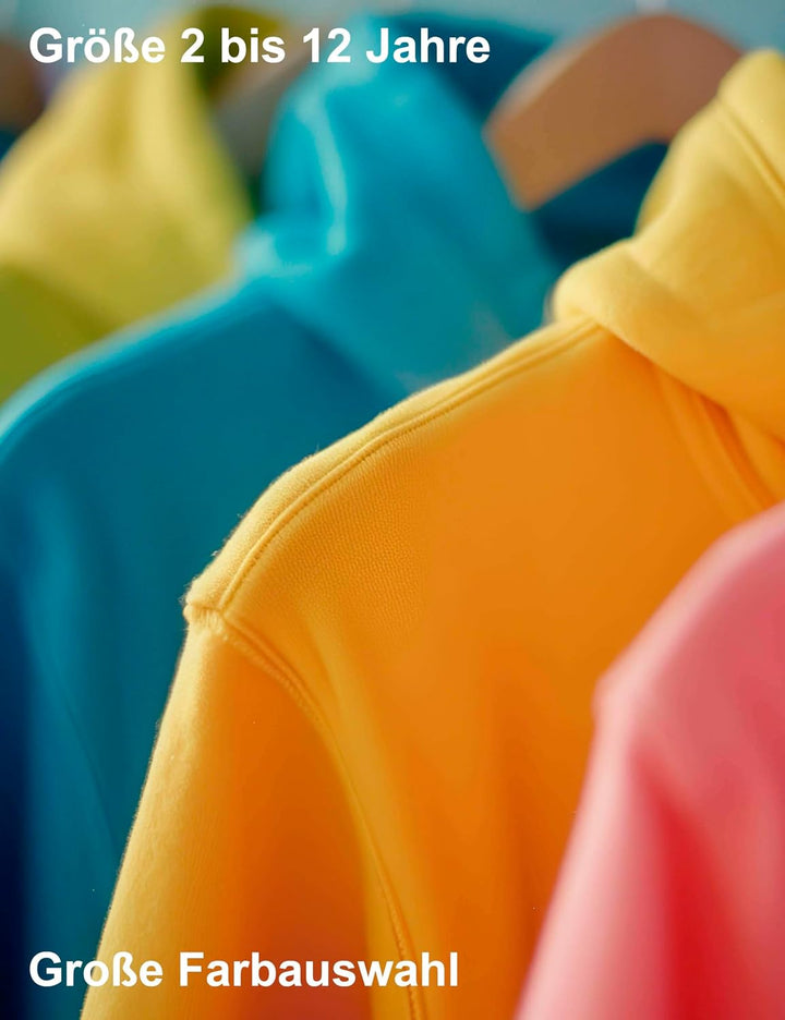 Kinder Hoodie Bedrucken Lassen - Mit Wunschtext personalisiert - Kapuzenpullover als Geschenk für Ju