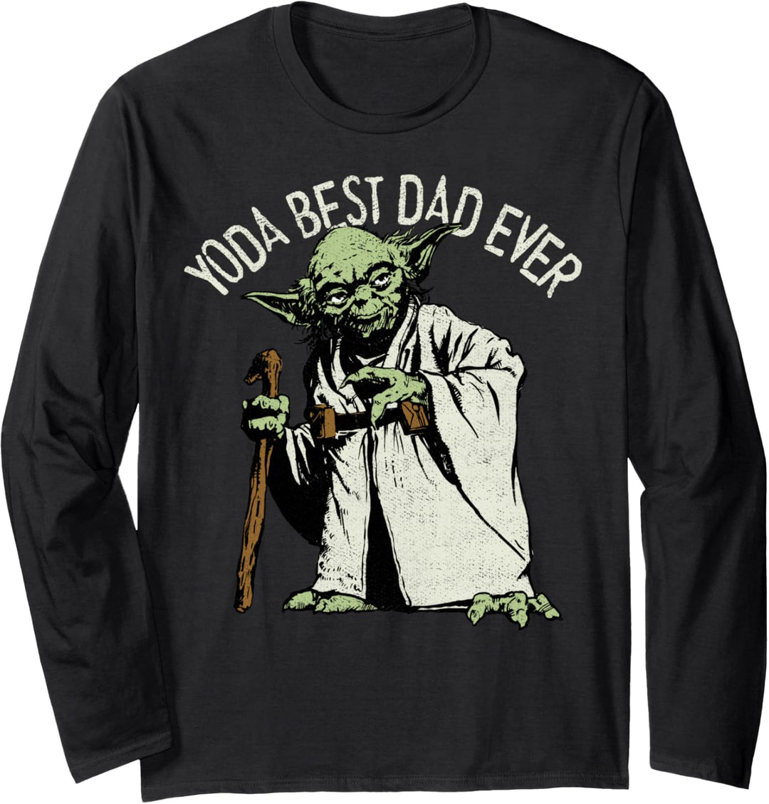 Star Wars Yoda Der beste Papa Portrait T-Shirt Langarmshirt
