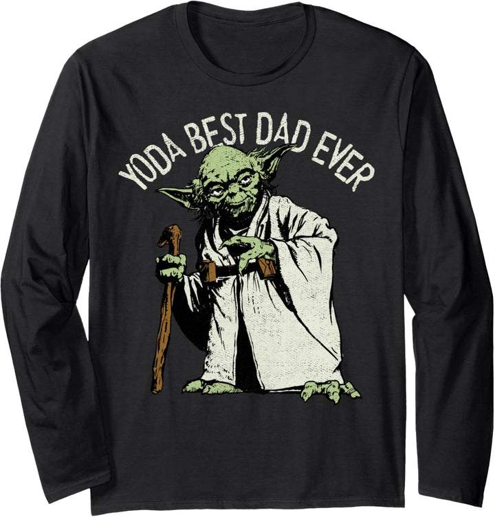 Star Wars Yoda Der beste Papa Portrait T-Shirt Langarmshirt
