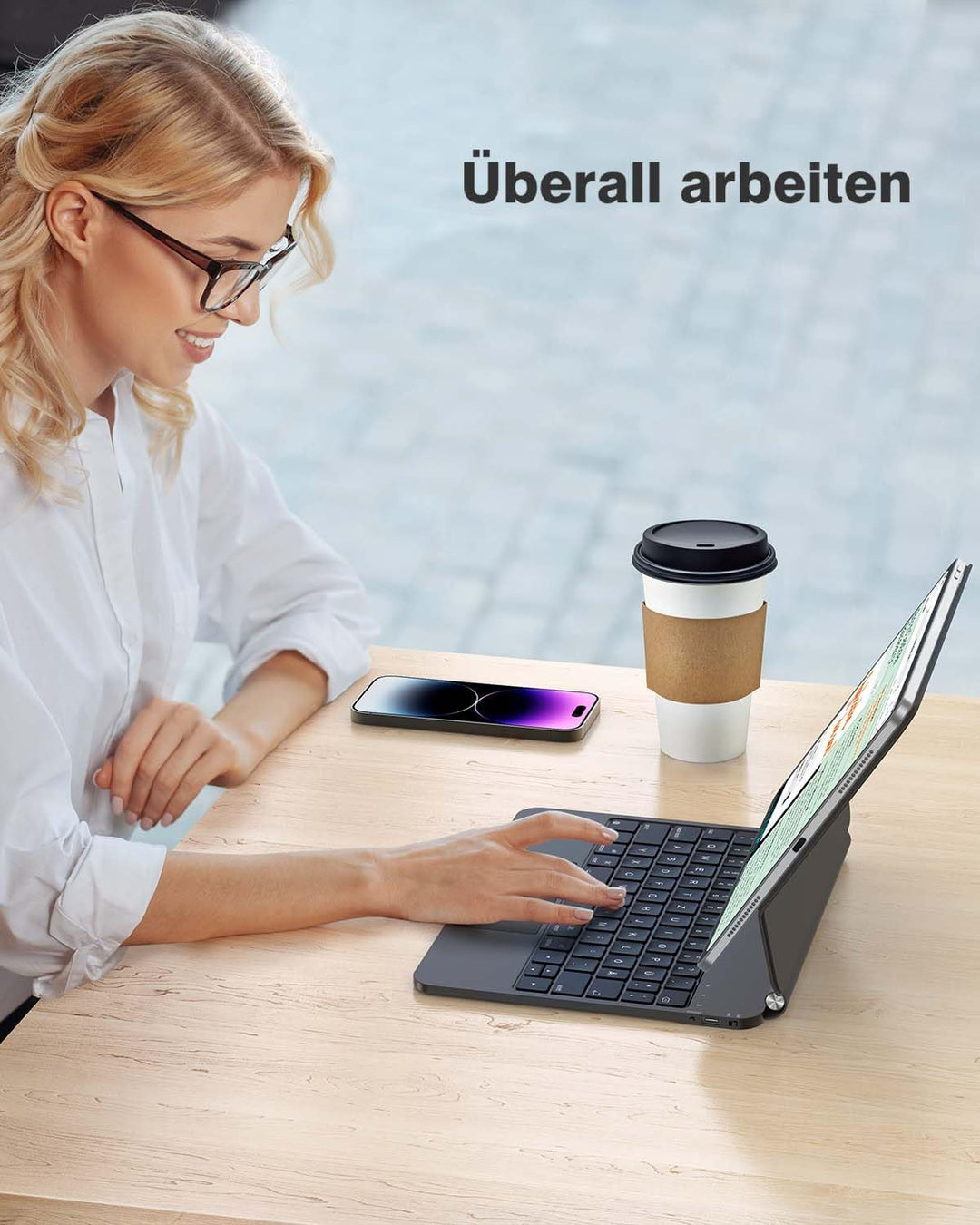 TECURS Tastatur Hülle für iPad Air 11 Zoll (M2 2024) /iPad Air 6/5/4/ iPad Pro 11(4/3/2/1 Gen) mit T