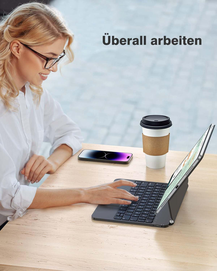 TECURS Tastatur Hülle für iPad Air 11 Zoll (M2 2024) /iPad Air 6/5/4/ iPad Pro 11(4/3/2/1 Gen) mit T