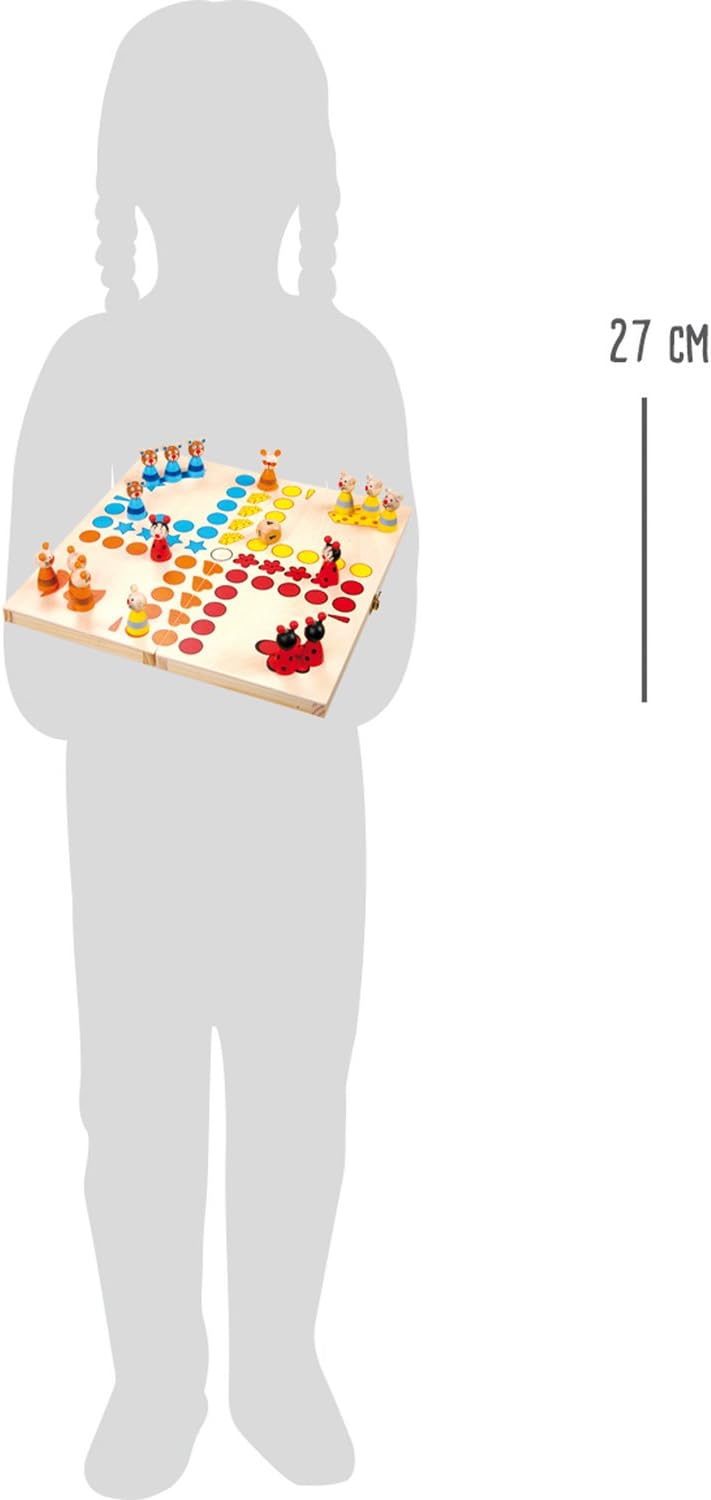 small foot Ludo "Tiere" aus Holz, Gesellschaftsspiel für Gross und Klein, mit Tierchen-Spielfiguren,