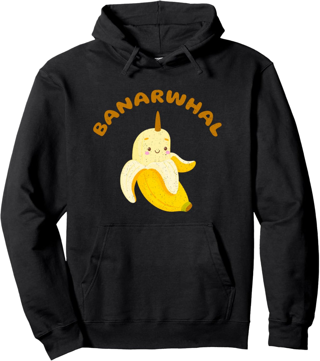 Lustiger Narwal Bananen Einhorn des Meeres Verzaubertes Tier Pullover Hoodie