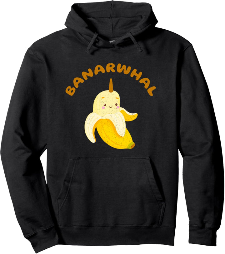 Lustiger Narwal Bananen Einhorn des Meeres Verzaubertes Tier Pullover Hoodie