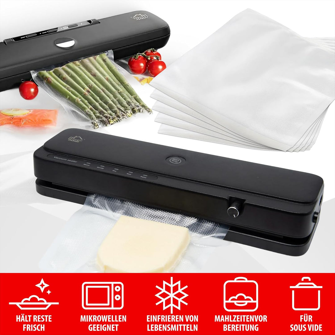 MAGIC HOME Vakuumierfolie Set - 5 Stk. | Vakuumierrollen für alle Vakuumierer | Strukturierte Folien