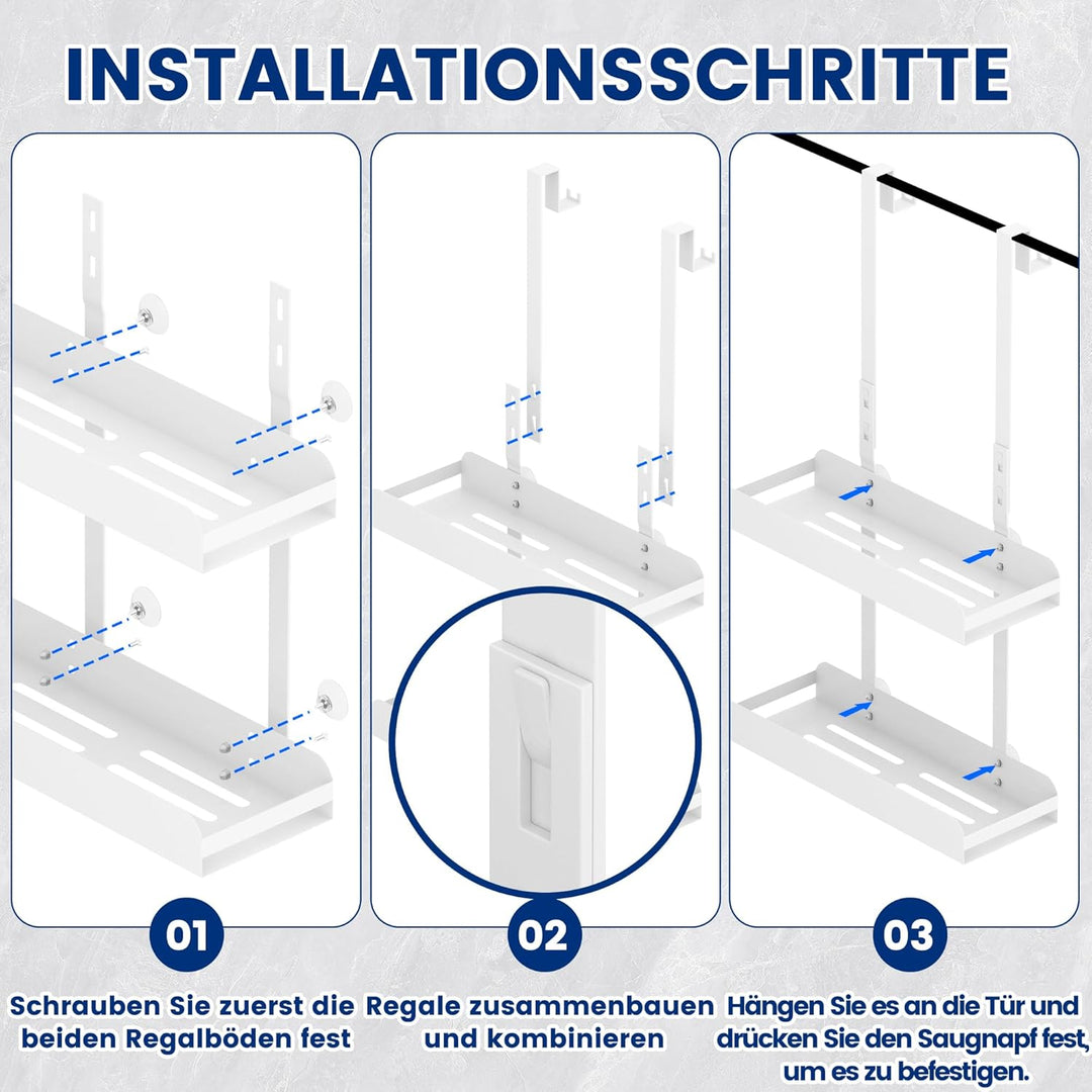 Duschregal Zum Hängen Duschablage Ohne Bohren Duschkorb Badezimmer Organizer Shampoo Halterung Dusch
