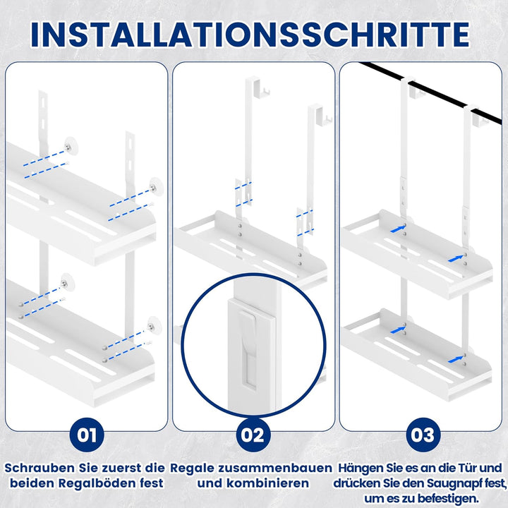 Duschregal Zum Hängen Duschablage Ohne Bohren Duschkorb Badezimmer Organizer Shampoo Halterung Dusch