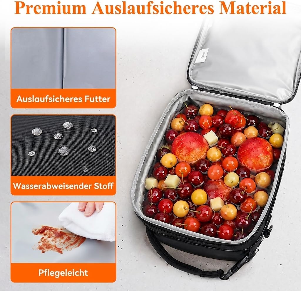 Lifewit Erweiterbare Lunchtasche 12L, Kühltasche Klein, Lunch Bag 12L Schwarz, 12L Schwarz