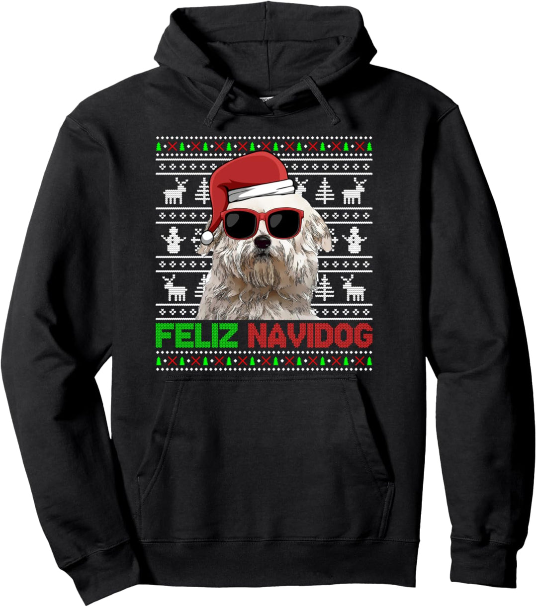 Coton de Tulear Hundespielzeug Feliz Navidog Pullover Hoodie