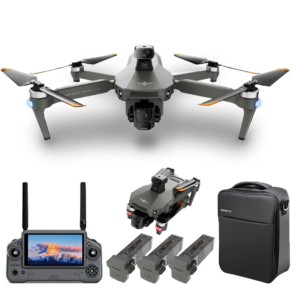 X-Verse KF100MAX Drohne mit Kameras 4K HD EIS, Bildschirmfernsteuerung, RC 6km, 3 Achsen Gimbal, 360