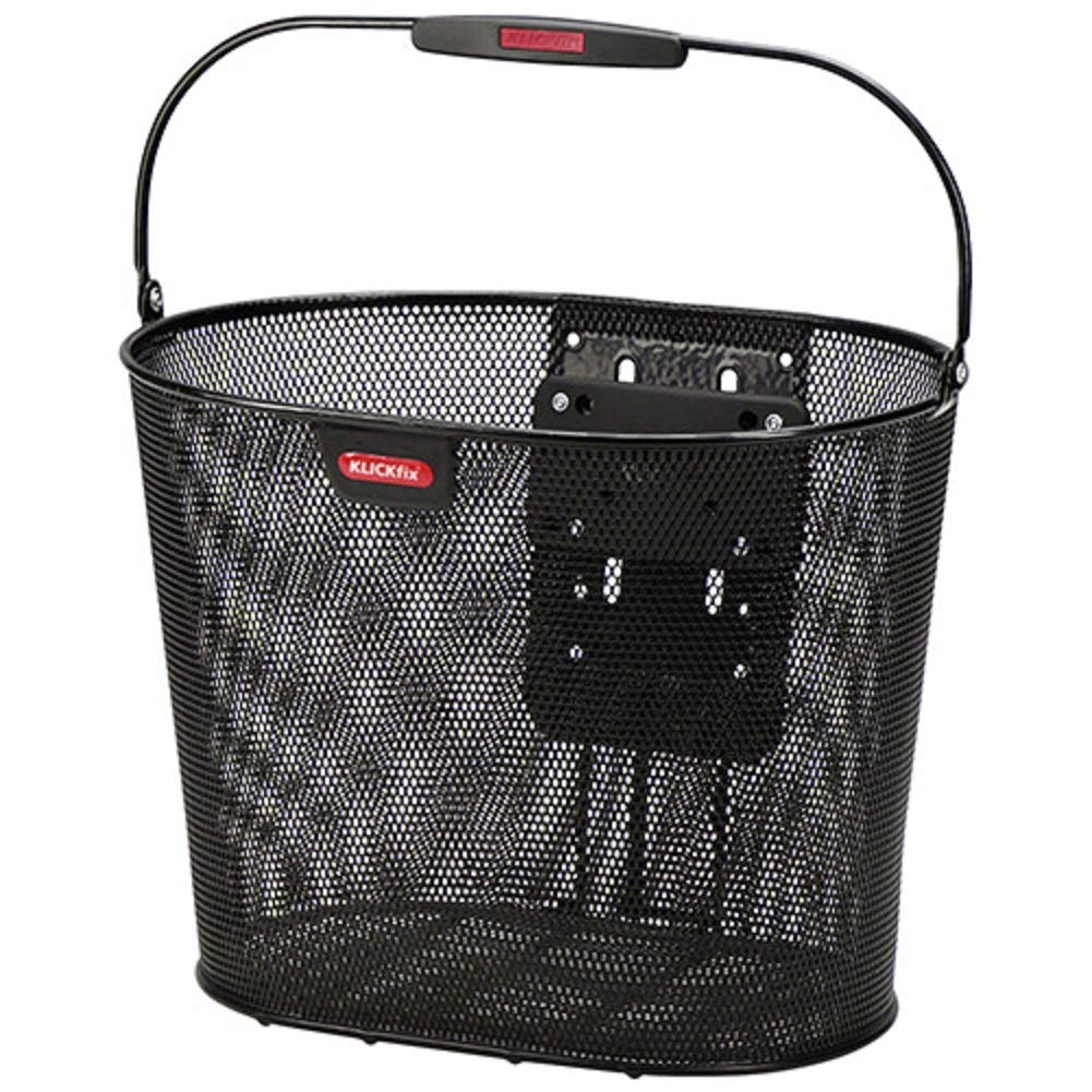 KlickFix Unisex Farradtasche Oval Plus Ef Korb Lenkerkorb, Schwarz, 25 x 36 x 27 cm Single, Single