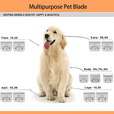 BESTBOMG Scherklingen für Haustiere, kompatibel mit Oster Animal Clipper, abnehmbare Edelstahl-Keram