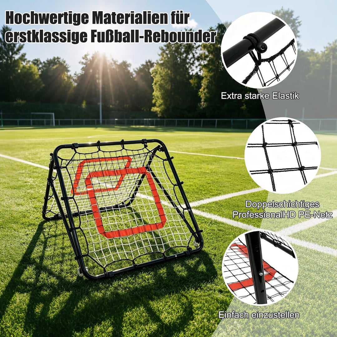 Fussball Rebounder Power Pass - Verstellbar &amp; stabil - Perfekt für Training - Indoor Outdoor Trainin