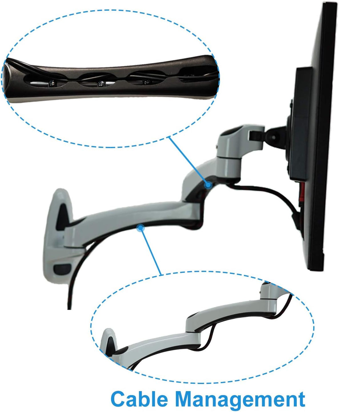 HFTEK® – Monitor TV Wand Halter Wandhalterung für Bildschirme von 15 bis 27 Zoll mit VESA 75/100 (HF