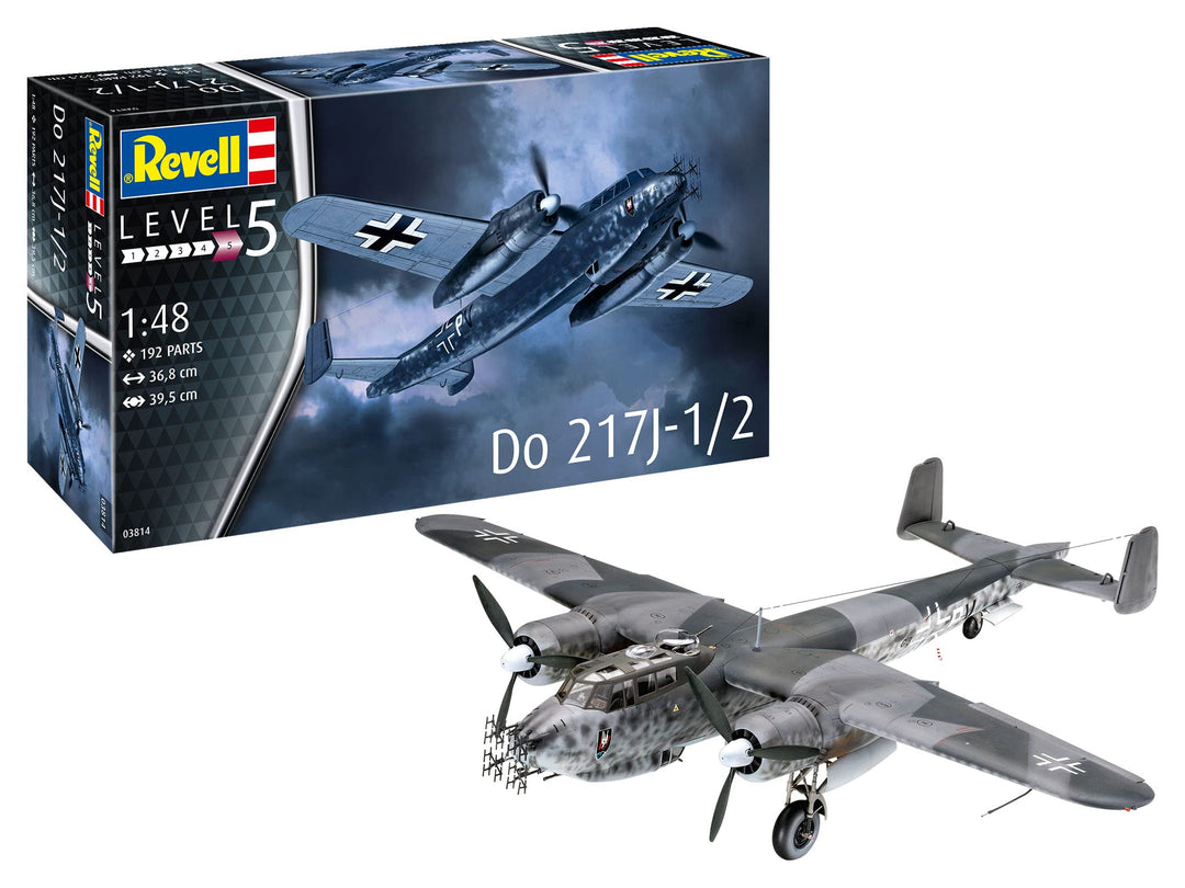 Revell Modellbausatz Dornier Do 217J-1/2 I Historisches deutsches Kampfflugzeug I Massstabsgetreue N