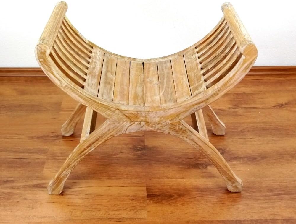 livasia Teakholz Hocker, für Garten u. Terrasse, Teakholzmöbel, Sitzhocker