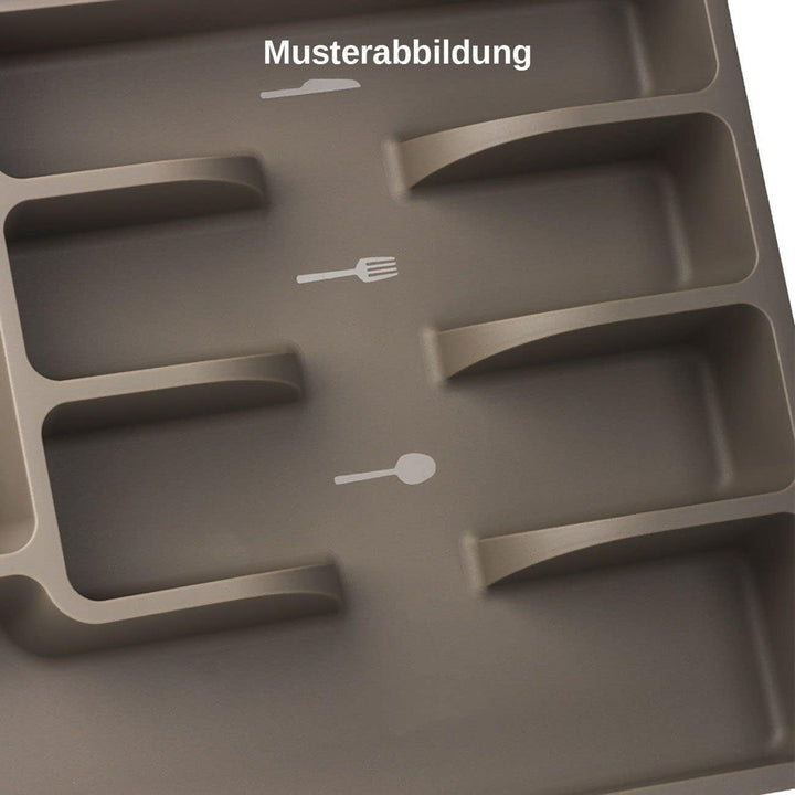 Engelland 2 x Besteckkasten Besteckkorb mit 6 Fächern, Kunststoff, BPA-frei, Farbe: Hellgrau, Masse: