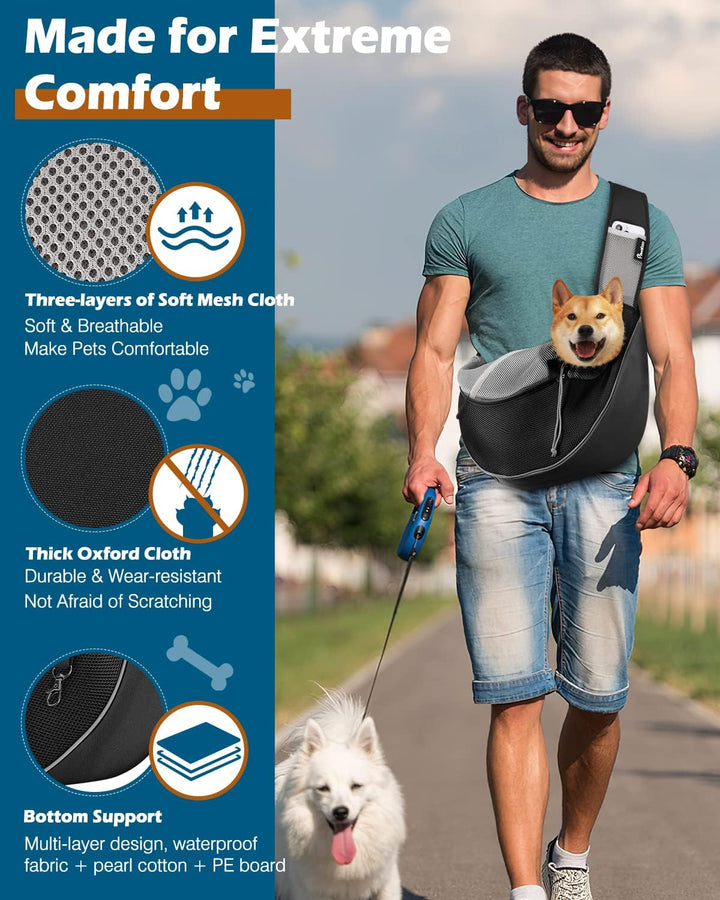 Pawaboo Haustier-Hundetragetasche, Freihändige, Atmungsaktive Mesh-Welpentragetasche, Hundetragetasc