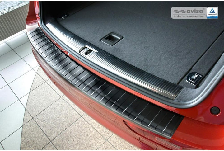 Schwarz Edelstahl Heckstossstangenschutz kompatibel mit Audi Q5 2008-2012 & 2012- 'Ribs'