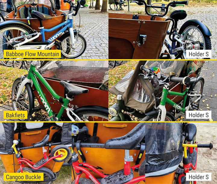 Bike Holder S 2.0 – 2x Halterung für Kinderfahrrad & Laufrad am Lastenrad | kompatibel mit Babboe, B