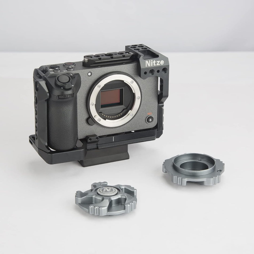 Nitze E Mount Camera Body Cap, E Mount Kamera Gehäusekappe aus Aluminiumlegierung für Sony FX3 / FX3