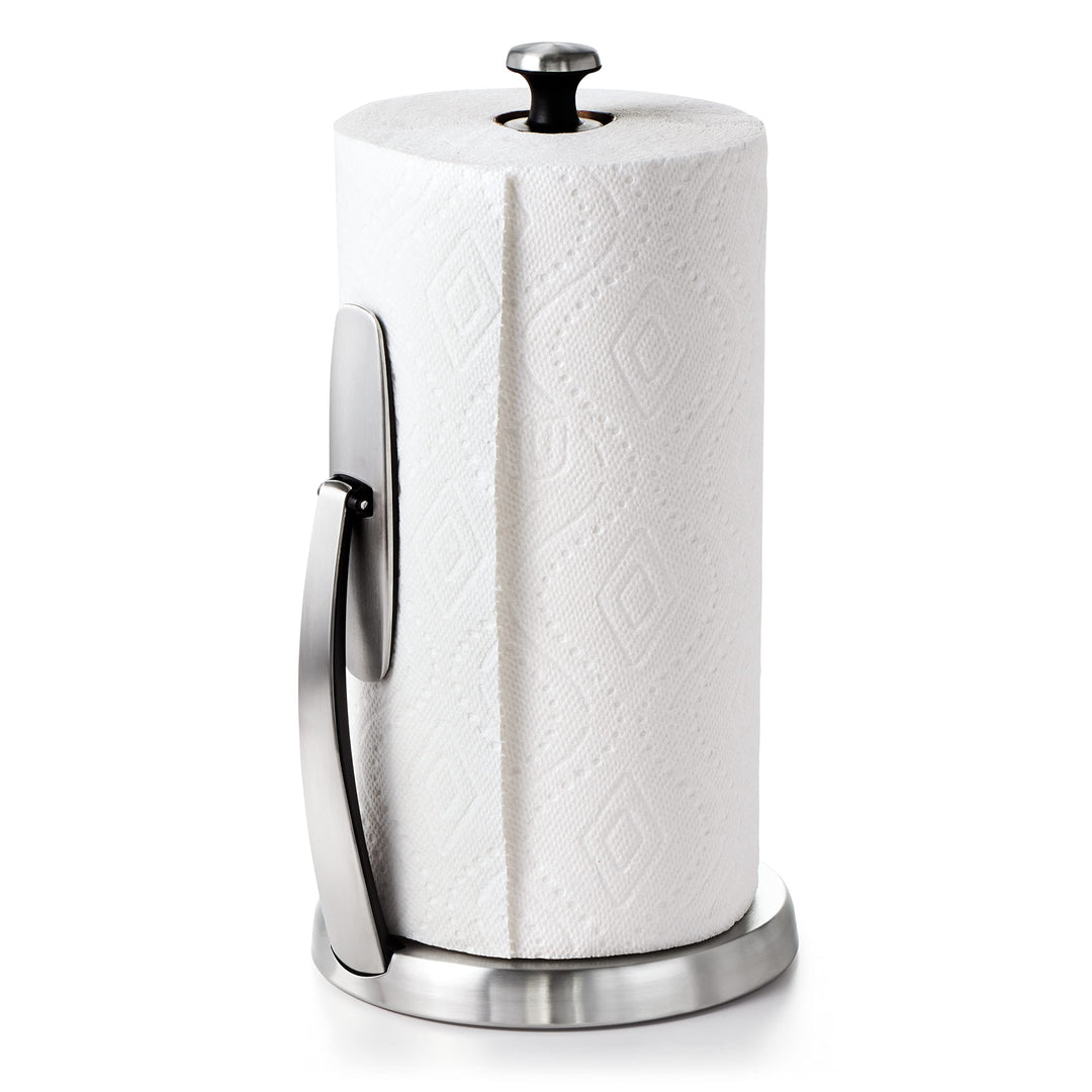 OXO Good Grips SimplyTear Standing Paper Towel Holder, Brushed Stainless Steel Good Grips Simply Tea