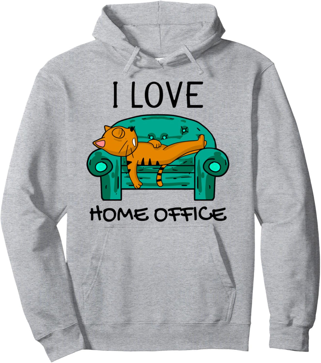 Home Office Katze lustig Beruf Arbeiten Heimarbeit Pullover Hoodie