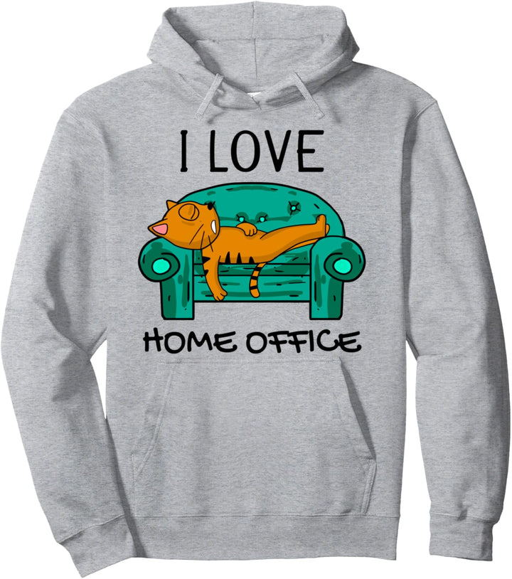 Home Office Katze lustig Beruf Arbeiten Heimarbeit Pullover Hoodie