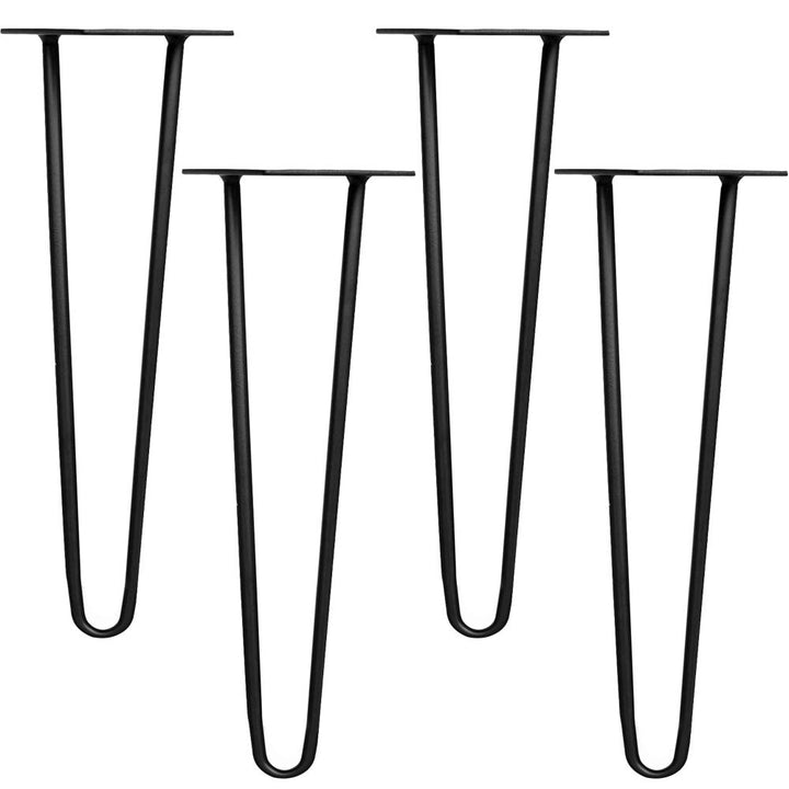 Melko 4 Stück Hairpin Legs Haarnadel Tischbeine aus 12 mm Stahl Tischfuss inkl. Bodenschoner | Höhe